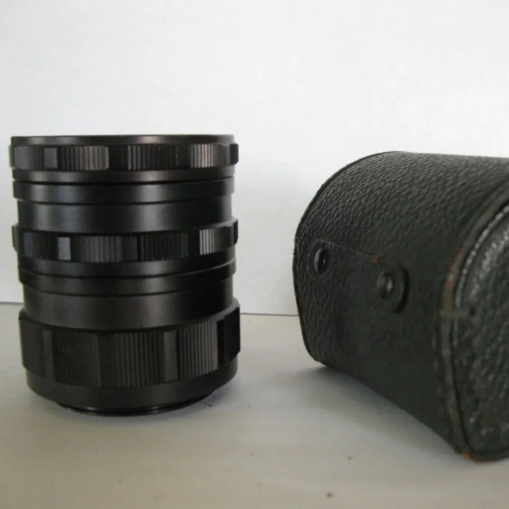 vintage #1,#2,#3 Camera Lens Metal extender rings w/ case - Made in Japan. AO co